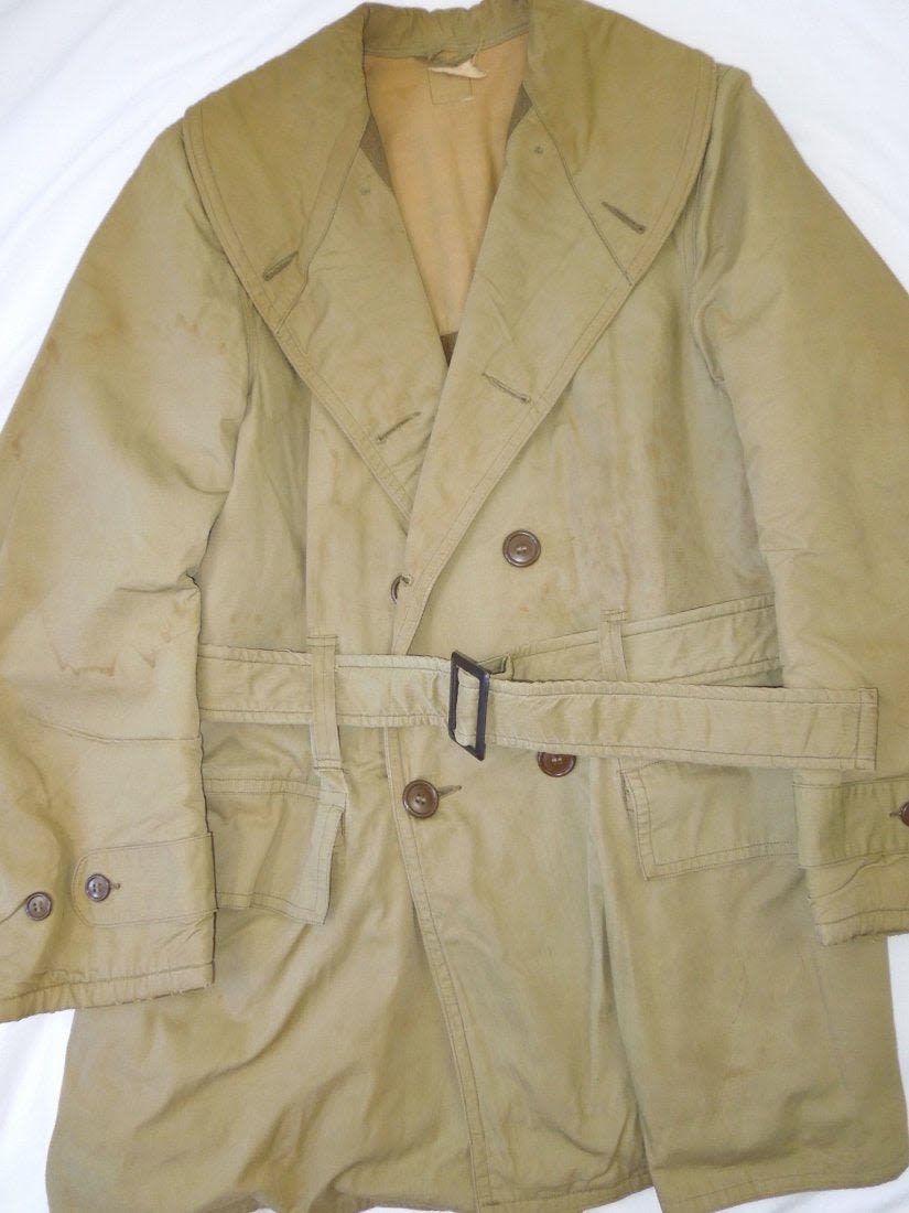 Lot 175: WWII M41 US Army Mackinaw Jeep Coat Jacket Belt 40R