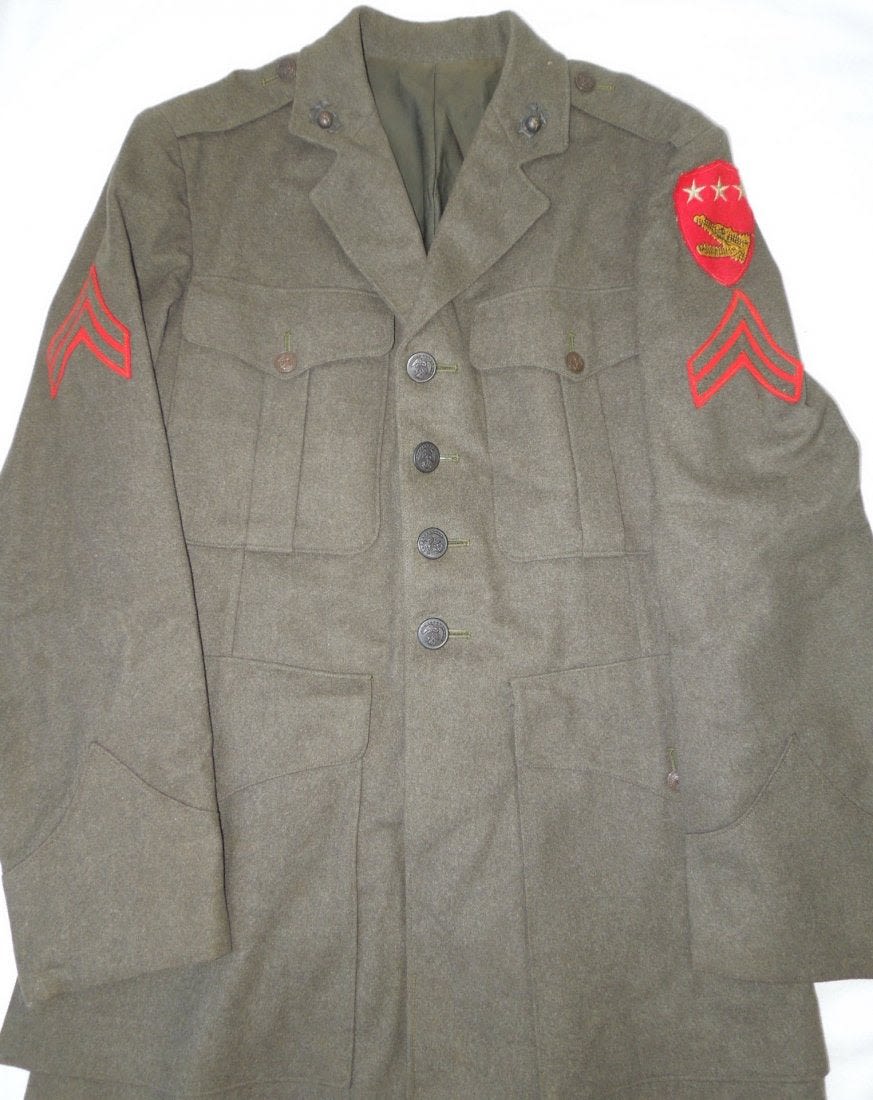 Lot 179: WWII USMC 3rd Amphibious Corps Named Uniform