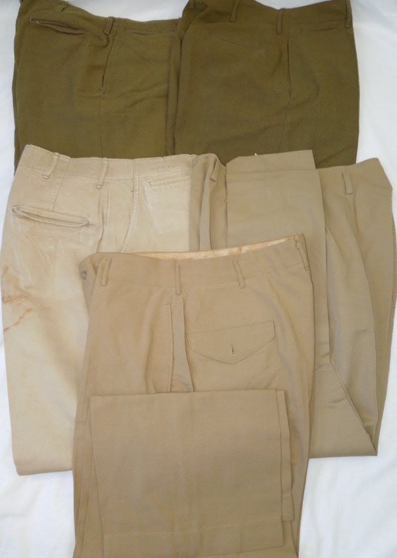 Lot 198: WWII US WWII Military Khaki Chocolate Trousers Pants