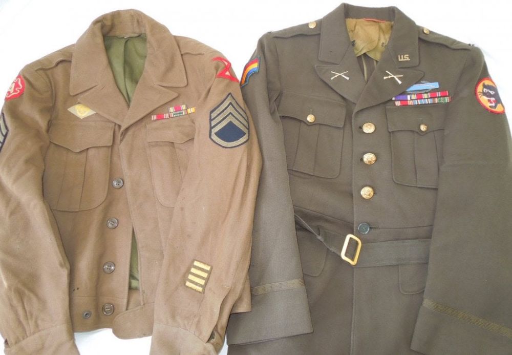 Lot 202: WWII Tenth Army Pacific 66th 42nd Div Uniforms Lot CIB