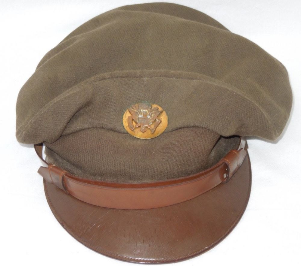 Lot 221: WWII Crusher Visor Enlisted Cap US Army AAF
