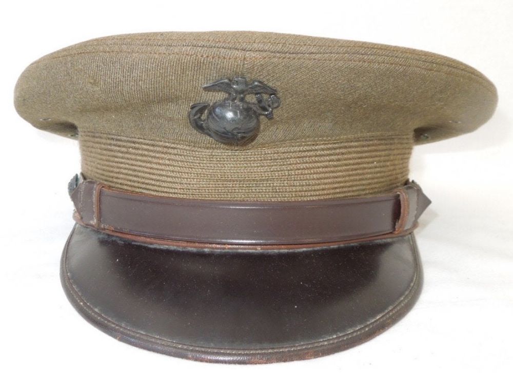 Lot 223: WWII USMC Officer Visor Cap Hat With EGA