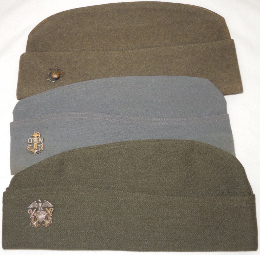 Lot 235: WWII USMC Marine Corps USN Navy CPO, Aviation Caps