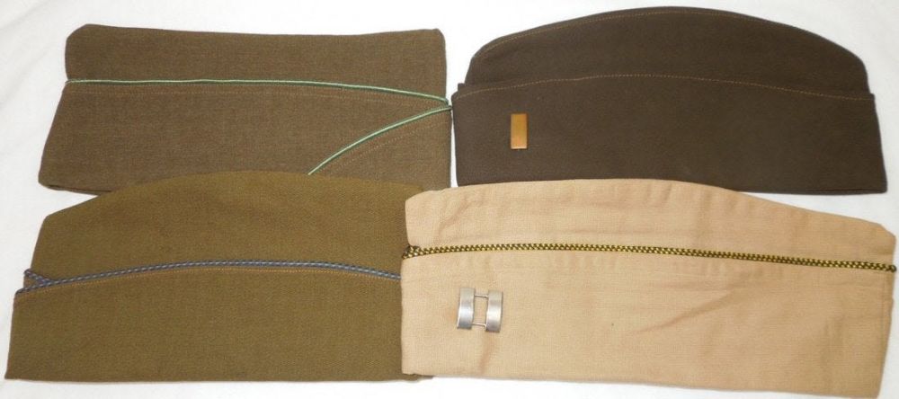 Lot 238: WWII Theater Made US Army Overseas Caps Officer British