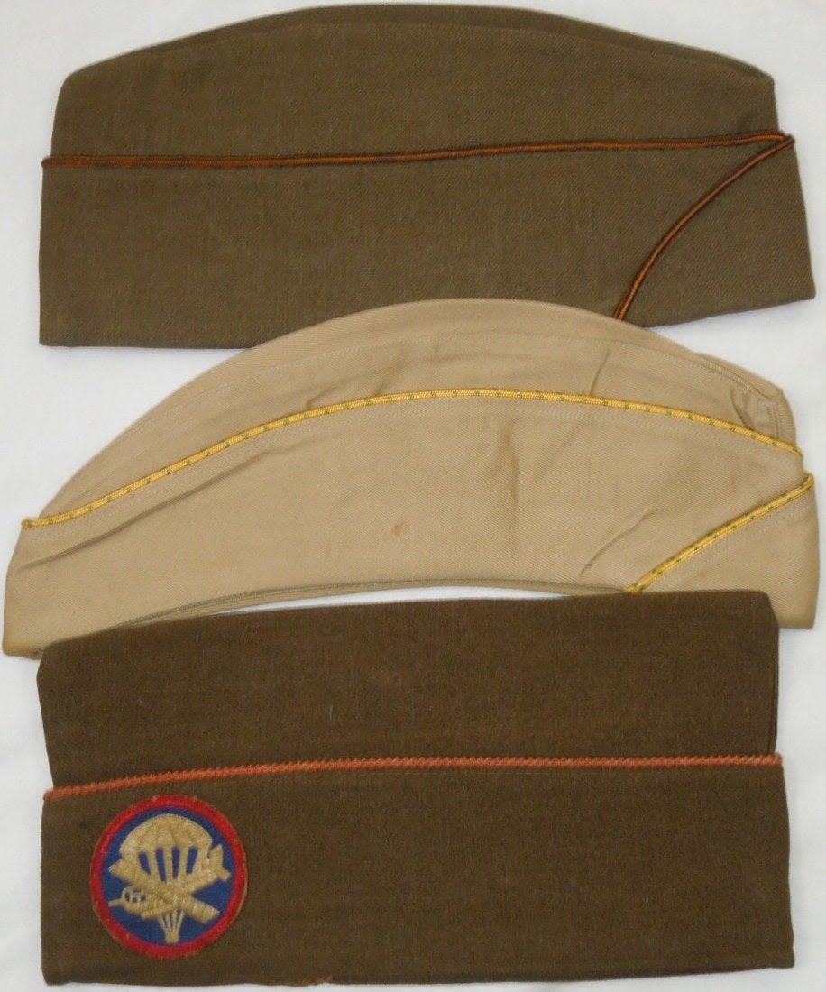 Lot 239: WWII Named Tank Destroyer WAC Airborne Overseas Caps