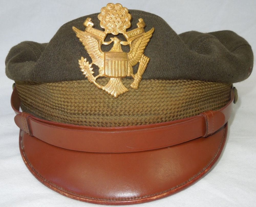 Lot 248: WWII US Army Air Force Crusher Officer Visor Cap Hat