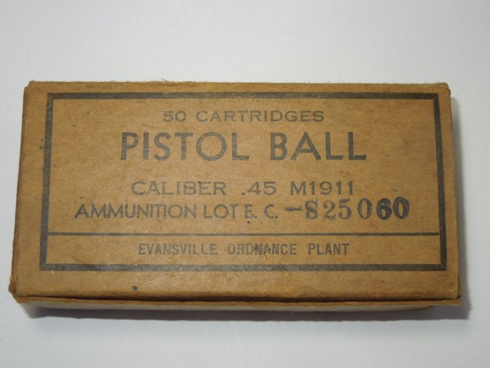 Lot 268: WWII Pistol Ball Ammunition Caliber .45 M1911 Boxed