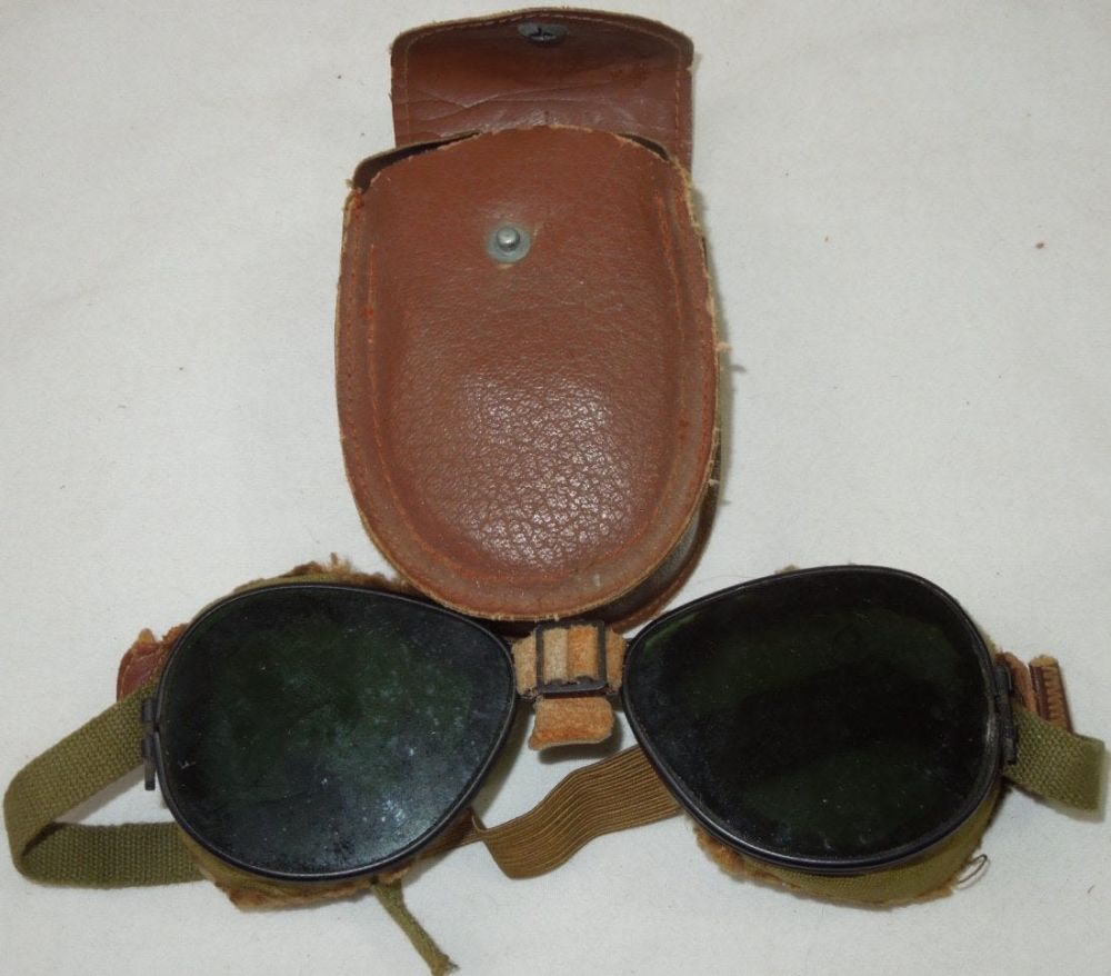 Lot 296: WWII US Army FGCO Mountain Troops Goggles and Case