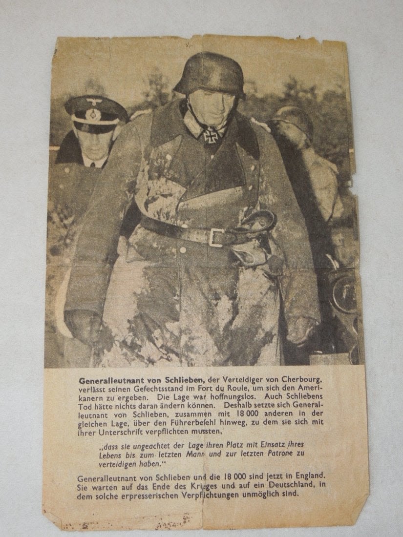 Lot 337: WWII German Wehrmacht Surrender Leaflet Propaganda