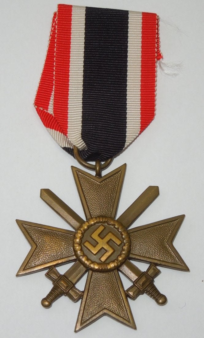 Lot 341: WWII German Wehrmacht War Merit Cross 2nd Class Swords