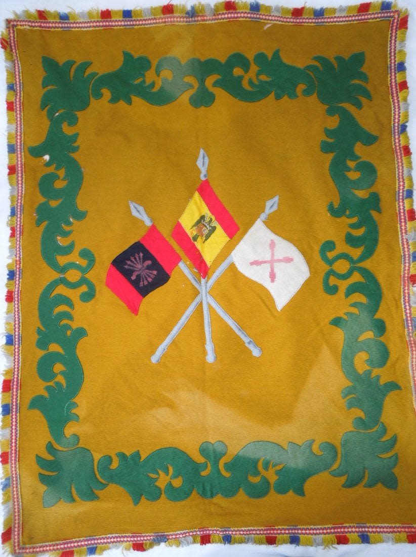 Lot 351: 1930s Spanish Civil War Nationalist Banner Flag