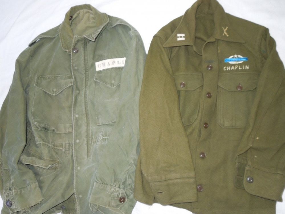 Lot 359: WWII Korea Captain CIB Embroidered Wool Shirt Jacket