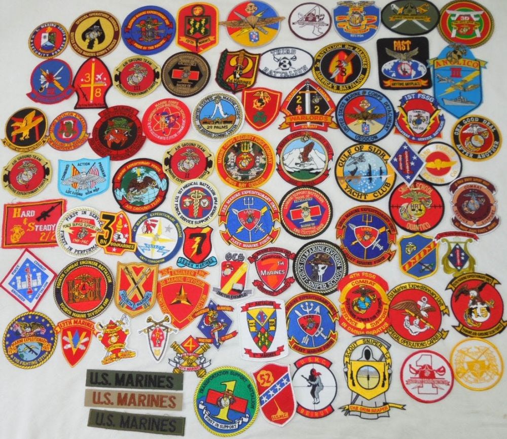 Lot 385: Lot of 75 plus USMC US Marine Corps Patches
