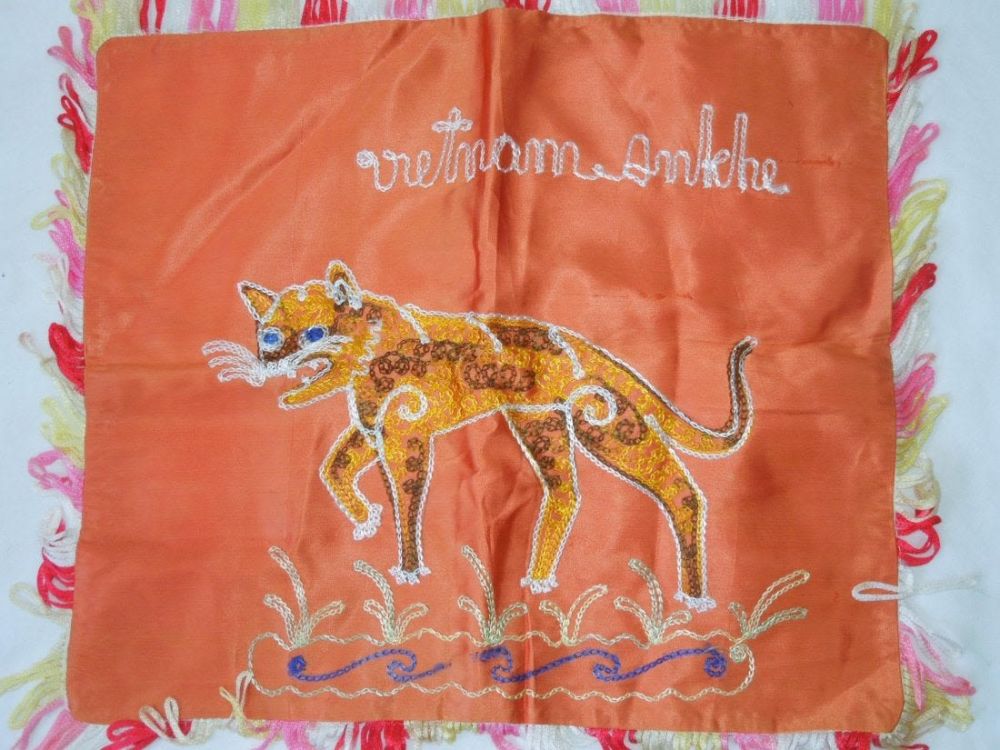 Lot 391: Vietnam War An Khe Souvenir Pillow Cover