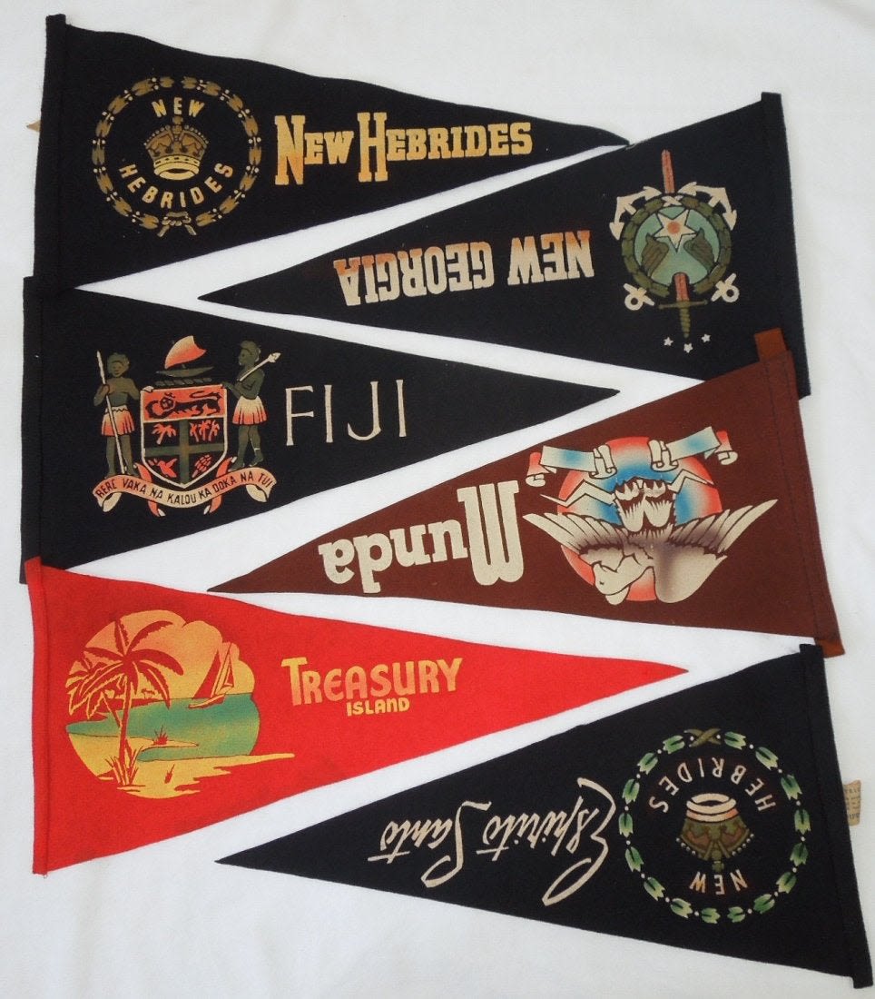 Lot 393: WWII Made in New Zealand Souvenir Pennants