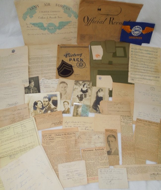 Lot 395: WWII Army Air Forces Aircraft Warning Service AWS Group