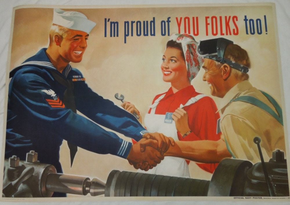 Lot 438: WWII War Poster Navy I'm Proud 1944 Whitcomb