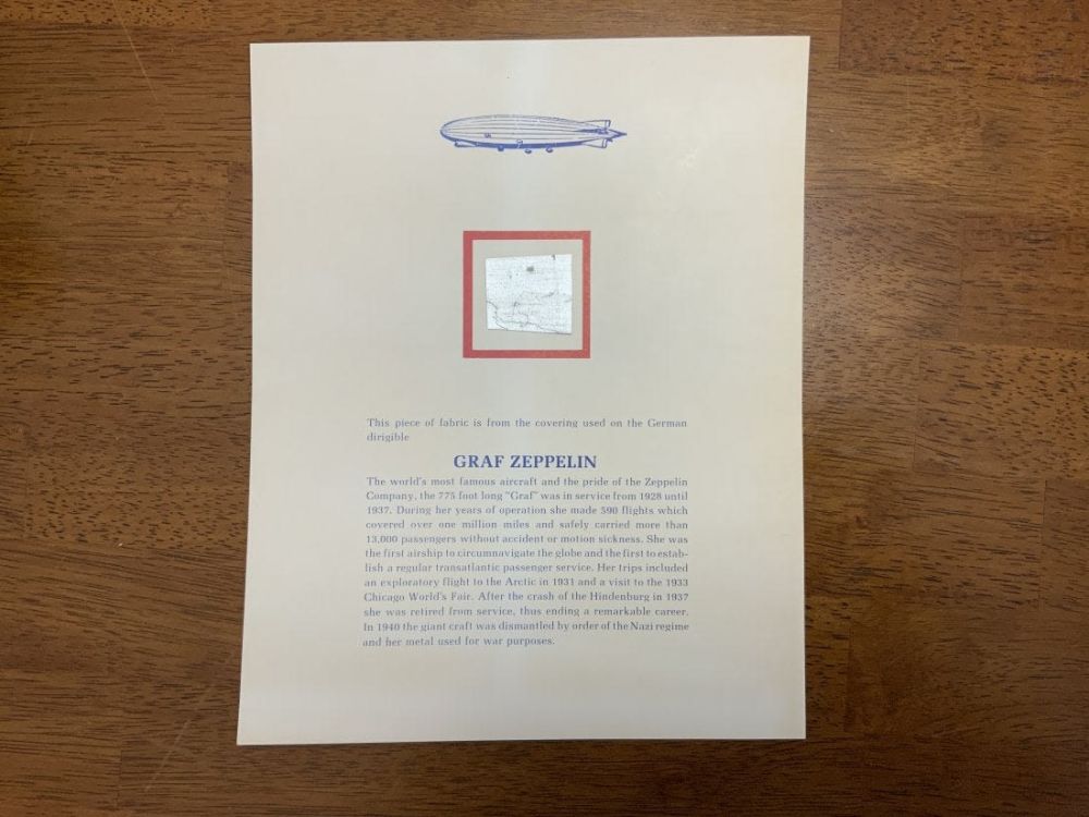 Lot 464: Graf Zeppelin Hull Outer Skin Fabric
