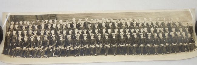 Lot 472: WWII 1946 Navy USN USS Waters Rolled Unit Photo