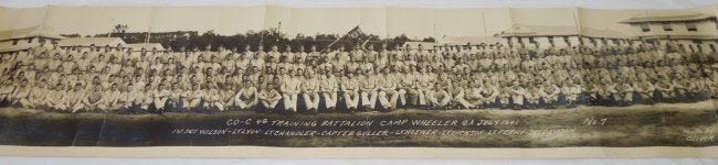 Lot 476: WWII 1941 Army Camp Wheeler Georgia Rolled Unit Photo