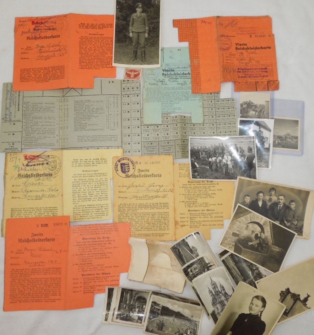 Lot 487: WWII German Ration Cards and Military Wartime Photos