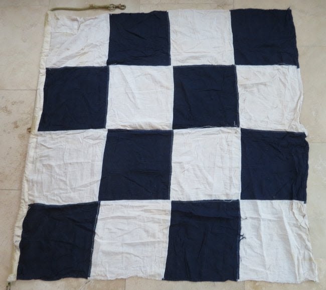Lot 506: Maritime Nautical Flag November "N" No