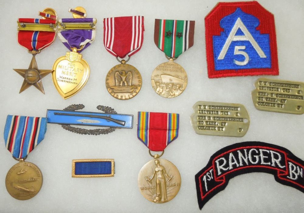 Lot 153: WWII US 1st Ranger Bn. Prisoner Of War Medal & Dog Tag