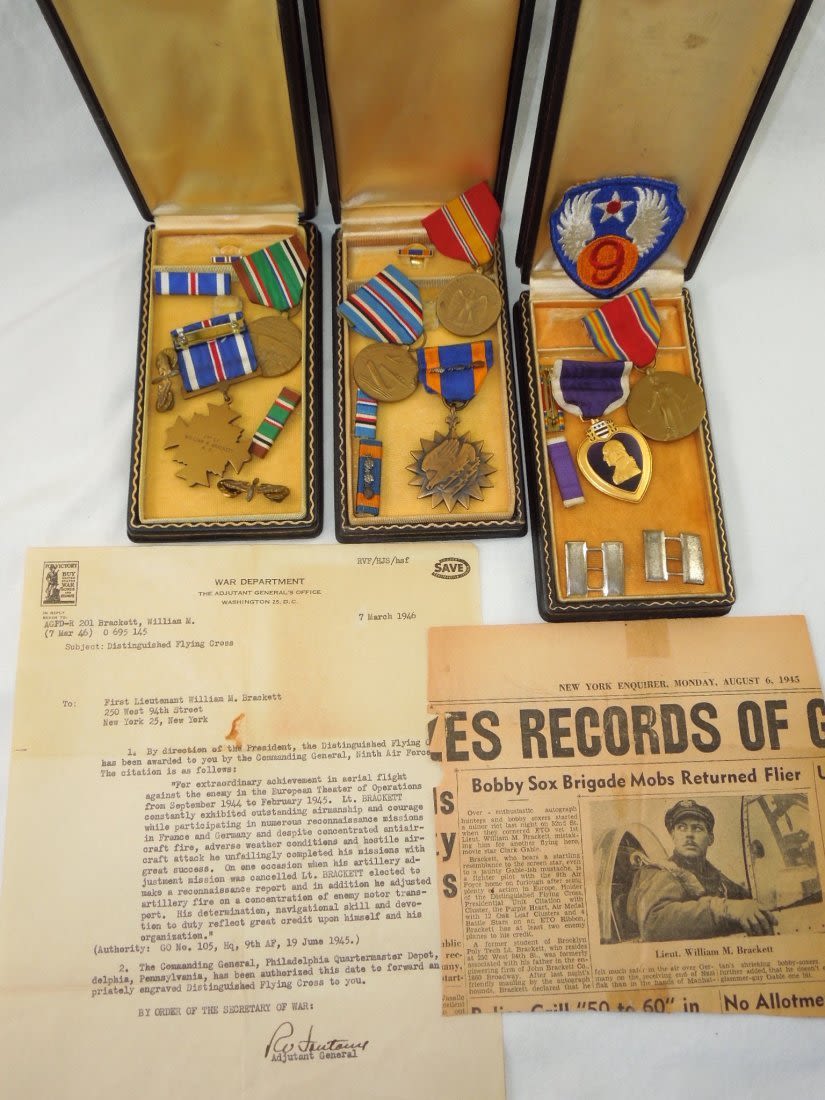 Lot 163: WWII US 9th AAF P-51 Fighter Pilot Medal Group 2