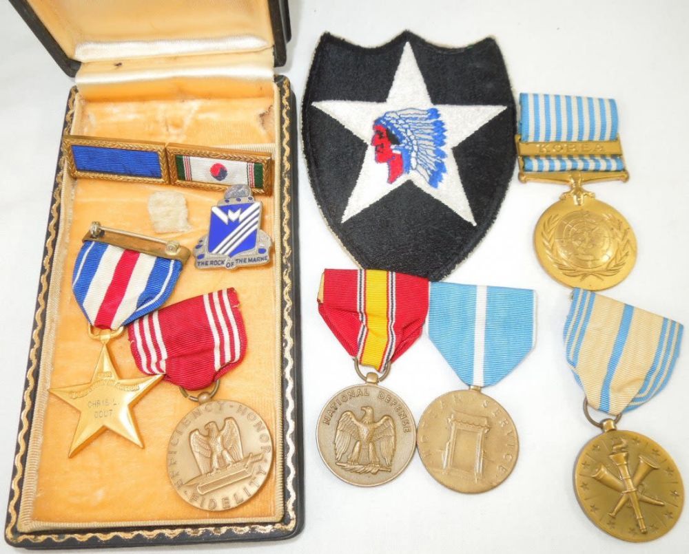 Lot 164: Korean War 2nd Infantry Div. Named Silver Star Medal