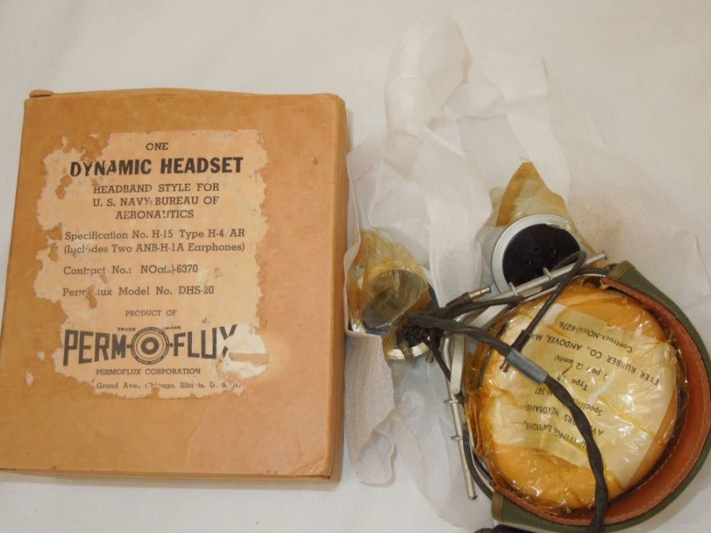 Lot 182: WWII US Navy H-15 Dynamic Headset in Original Box