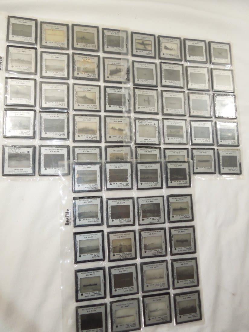 Lot 199: WWII USN Enemy Ships Planes Recognition Training Glass