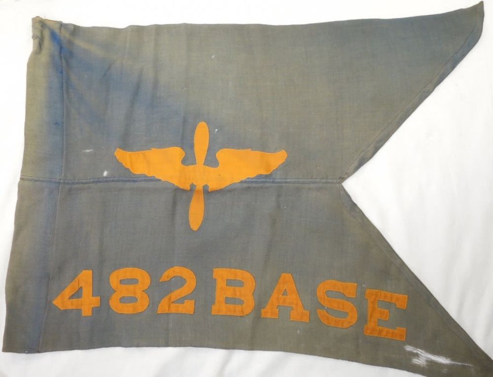 Lot 201: WWII Army Air Corps 482 Base HQ & AB Sq Guidon Flag