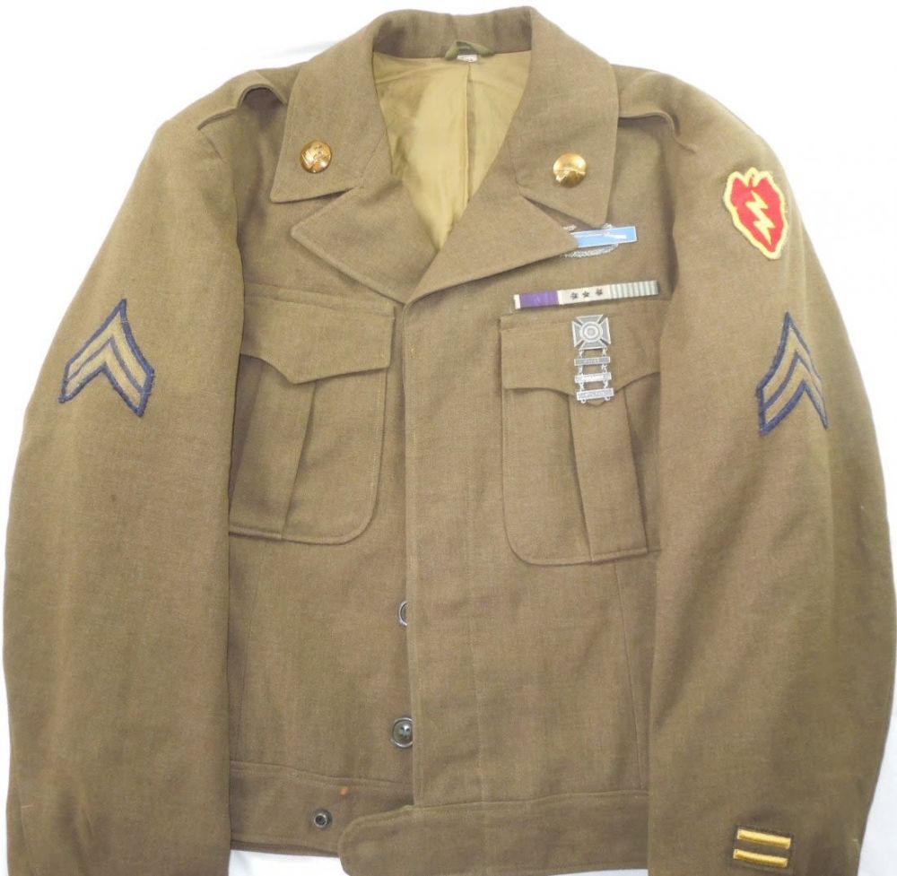 Lot 248: Korean War 25th Infantry Div. CIB Purple Heart Ike