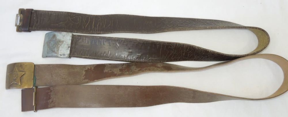 Lot 301: Lot of Two Soviet Russian Army Belts from Afghanistan