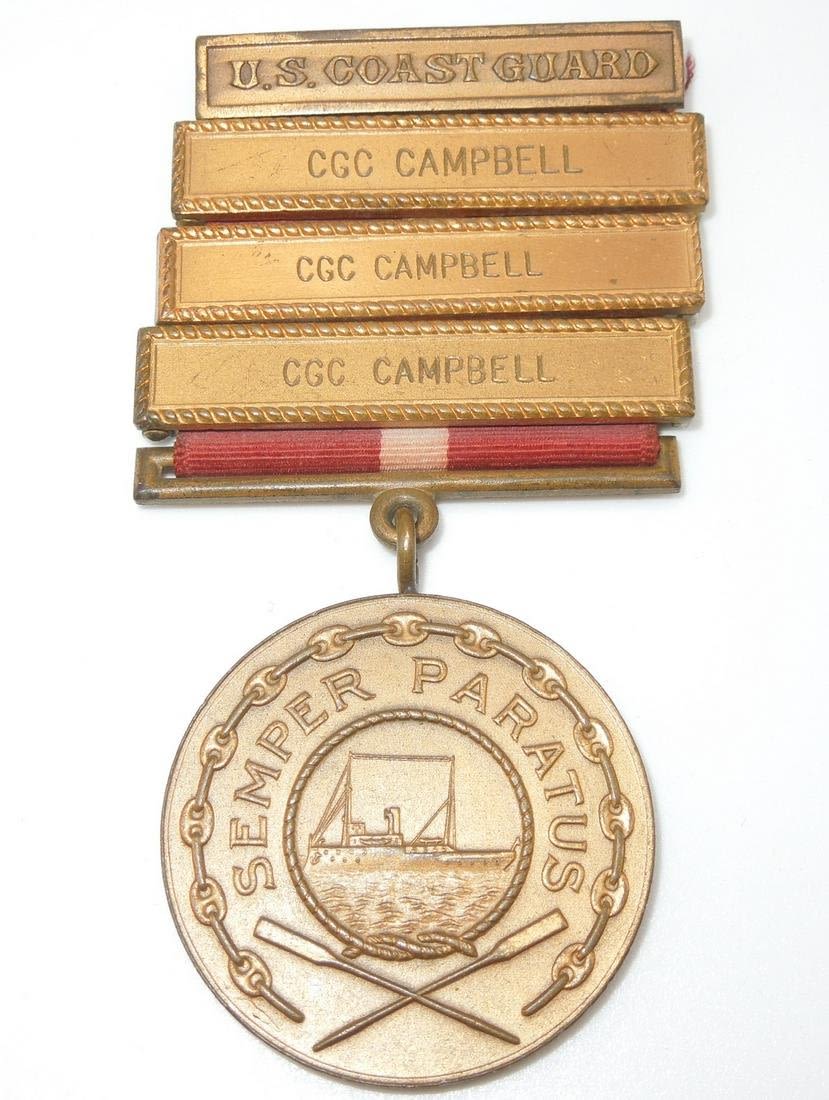 Lot 152: WWII - Vietnam USCGC Coast Guard Cutter Campbell Good Conduct Medal