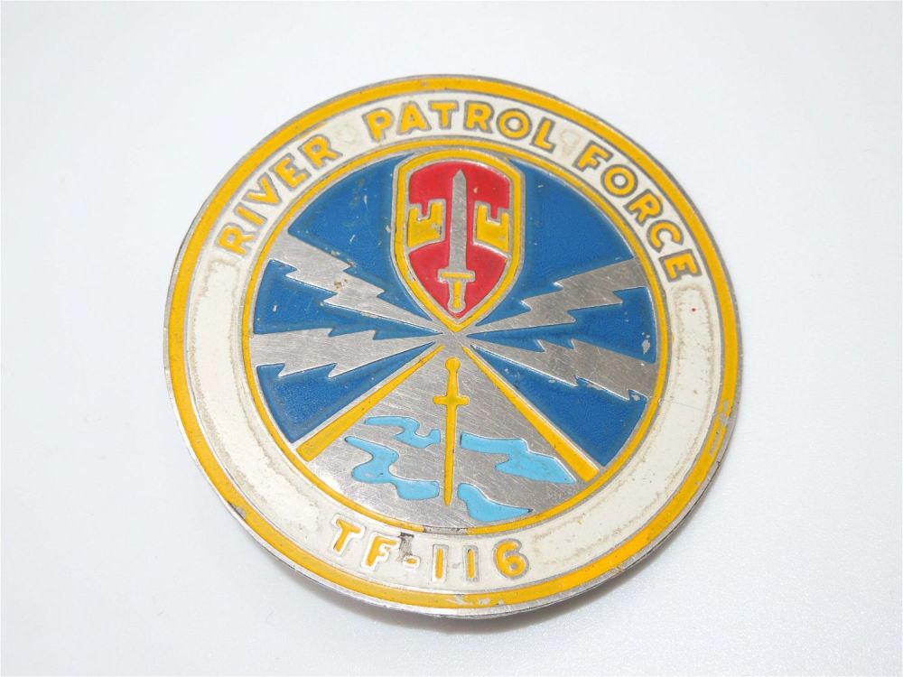 Lot 156: Vietnam Beer Can Badge TF-116 River Patrol Force