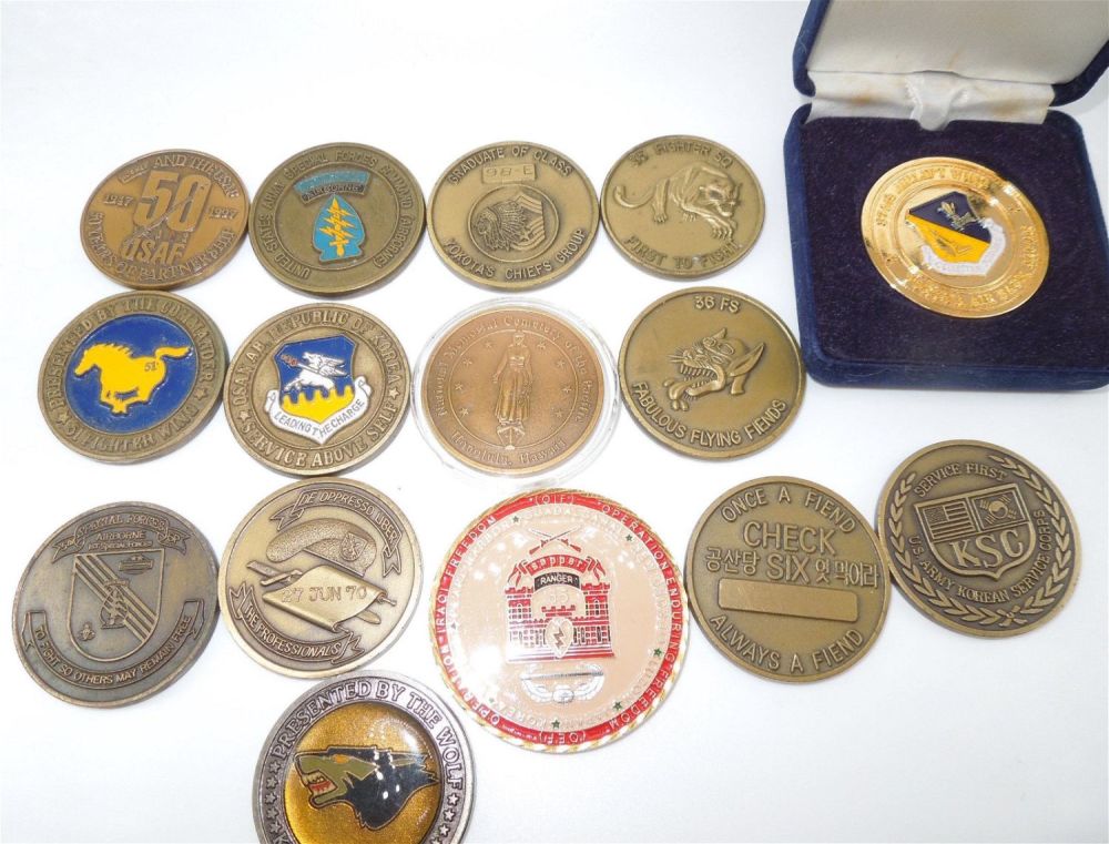 Lot 162: Vietnam to Modern US Military Challenge Coins Lot of 15