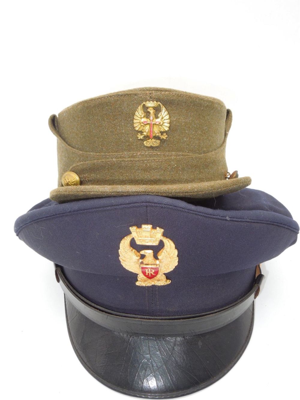 Lot 252: Eastern European Military Visor & Cap Lot of 2