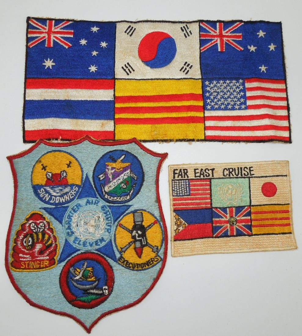 Lot 258: 3 USN Navy Vietnam Far East Cruise Air Group 11 Large Patches