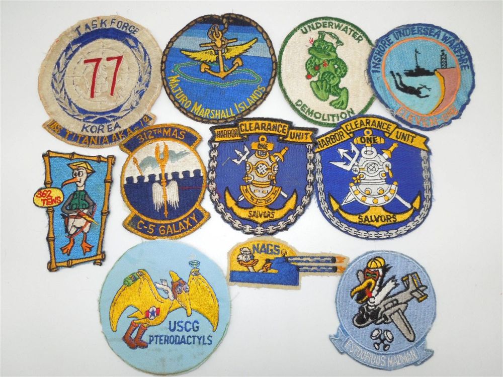Lot 268: Vietnam War US Navy, Air Force, Coast Guard Patches UDT Lot of 11