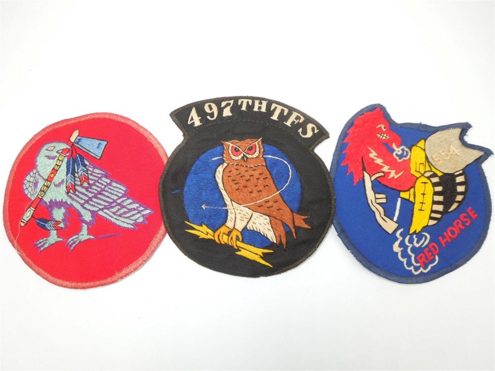 Lot 281: Vietnam Made Patches USAF 497th TFS Red Horse Lot of 3