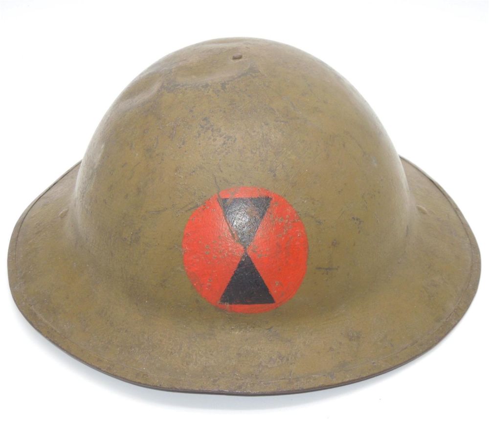 Lot 345: WWI US Army 7th Infantry Division Painted Doughboy British MK I Helmet