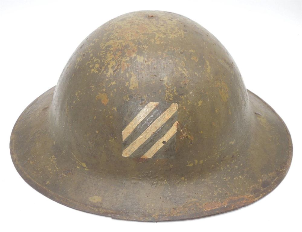 Lot 348: WWI US Army 3rd Infantry Division Painted MKI Doughboy Helmet