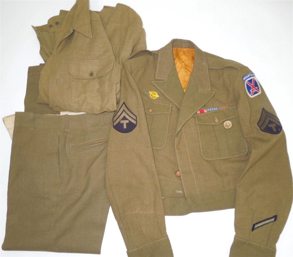 Lot 410: WWII Italian Made 10th Mountain Division Ike Jacket Uniform