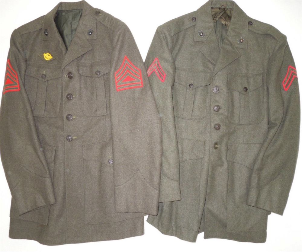 Lot 433: WWII - Korea Named USMC Marine Uniform Jackets Lot