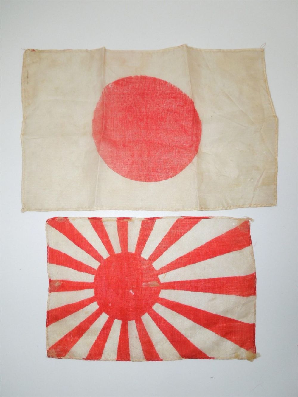 Lot 457: WWII Japanese Military Silk Flags Lot Rising Sun