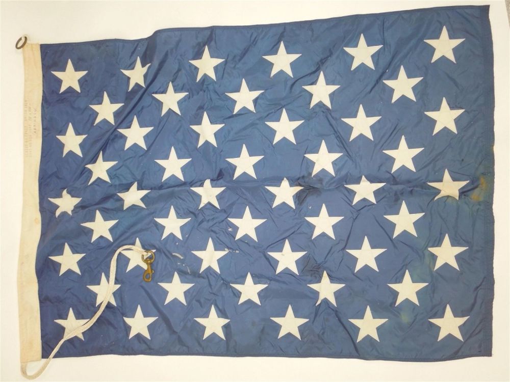 Lot 465: 1983 Dated US Navy Ship Union Jack Nautical Flag