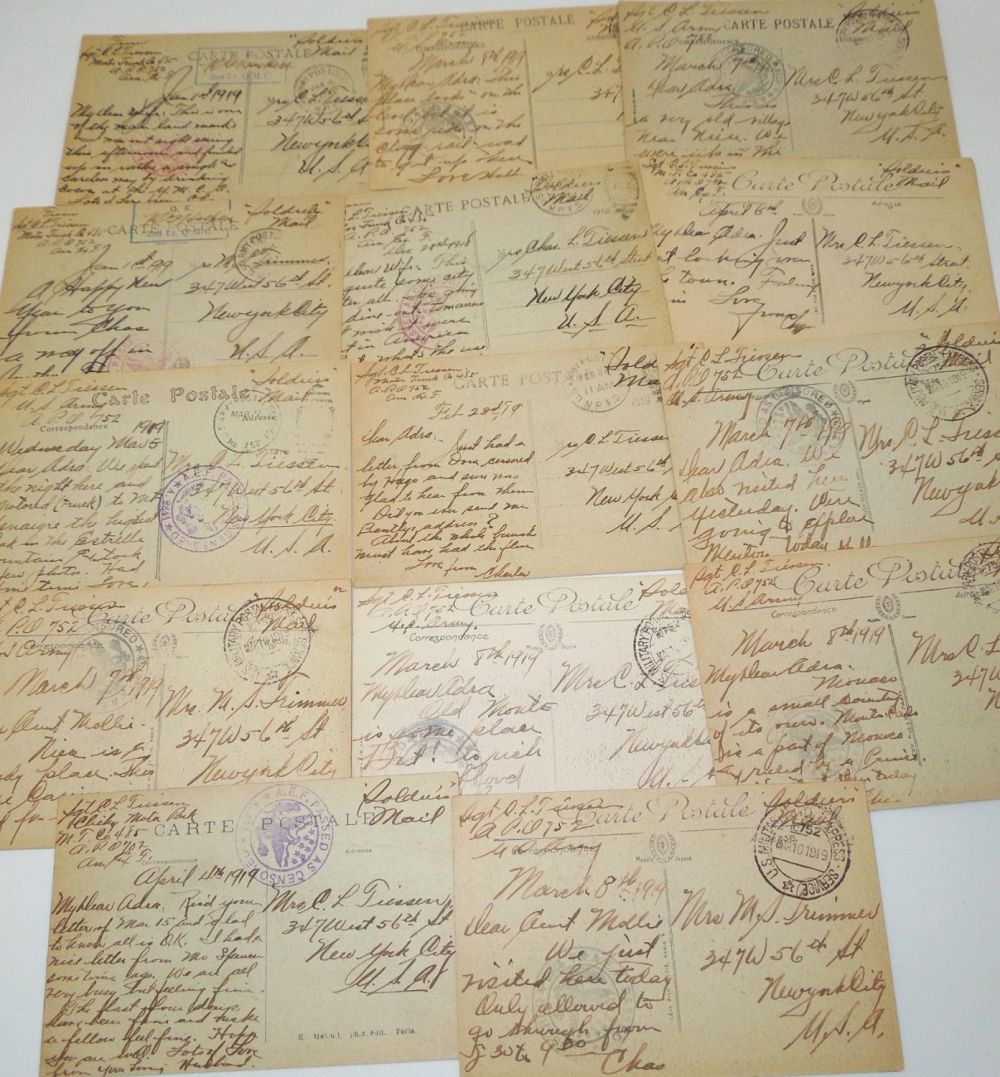 Lot 140: Large Lot of WWI Censored Postcards Motor Truck Sergeant France