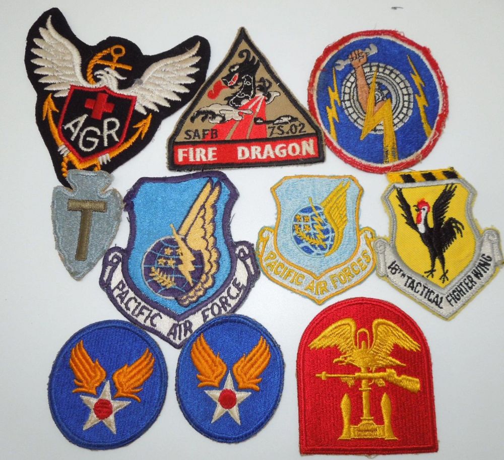 Lot 190: WWII - Vietnam US Military Patches Theater Made Air Force