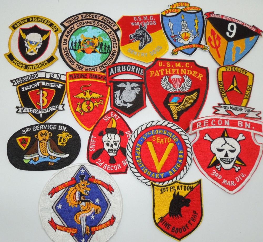 Lot 201: Vintage Custom Made USMC Marine Corps Patch Lot